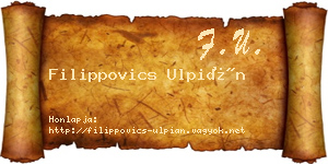 Filippovics Ulpián névjegykártya